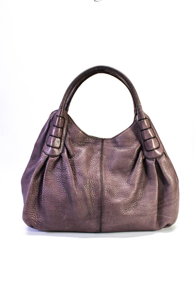 Tods Womens Leather Hobo Bag With Pleats Pink