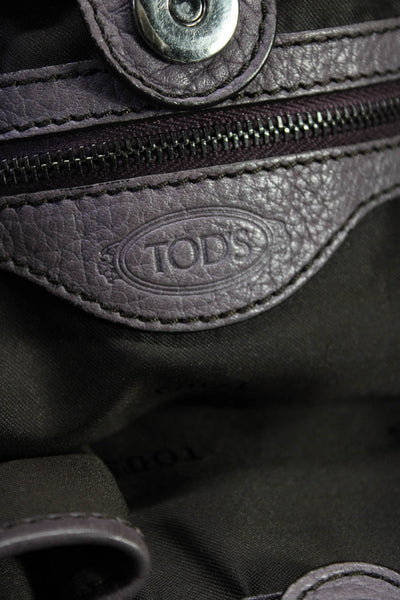 Tods Womens Leather Hobo Bag With Pleats Pink