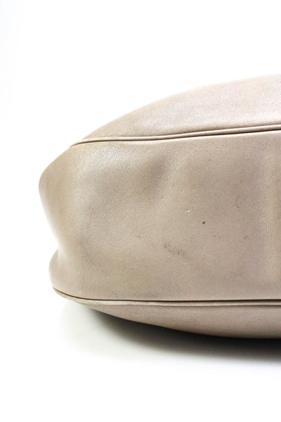 Coach Womens Leather Gold Tone Shoulder Handbag Beige