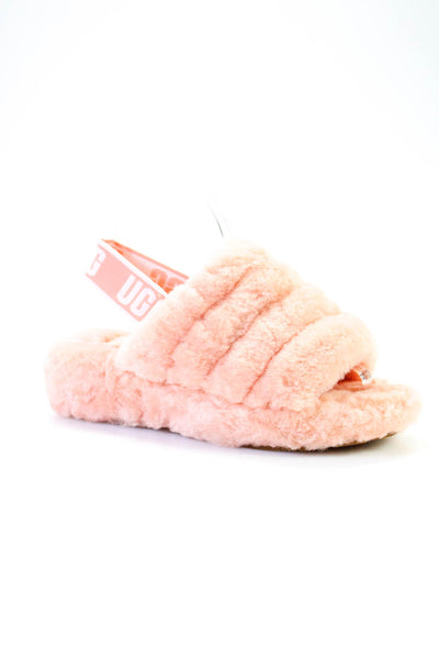 UGG Australia Womens Fluff Yeah Slingback Slides Pink Size 6