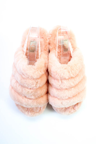 UGG Australia Womens Fluff Yeah Slingback Slides Pink Size 6