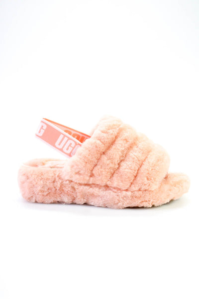 UGG Australia Womens Fluff Yeah Slingback Slides Pink Size 6