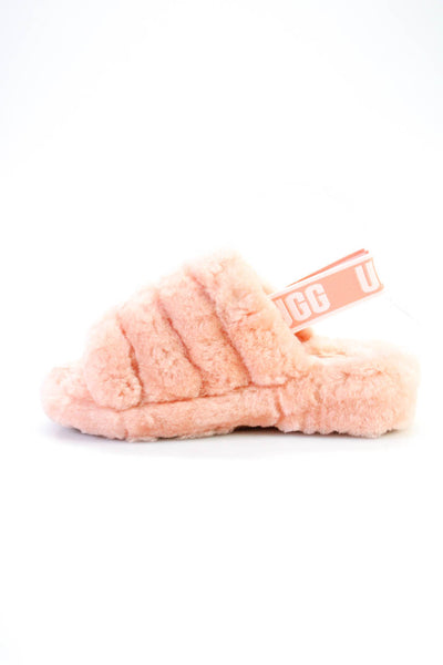 UGG Australia Womens Fluff Yeah Slingback Slides Pink Size 6