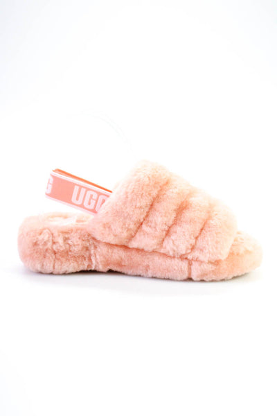 UGG Australia Womens Fluff Yeah Slingback Slides Pink Size 6