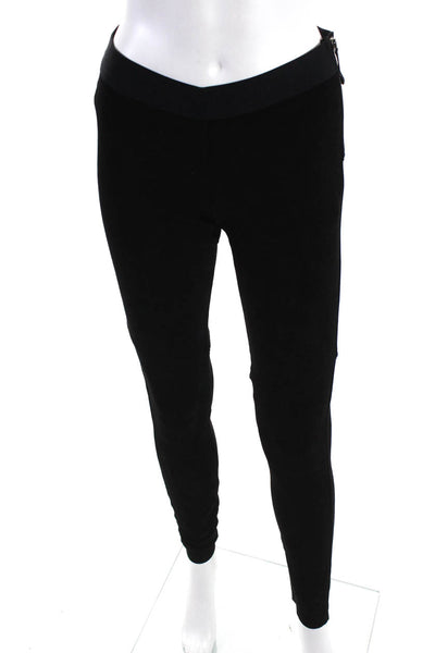 J Crew Collection Womens Suede Mid Rise Skinny Leg Pants Black Size 2