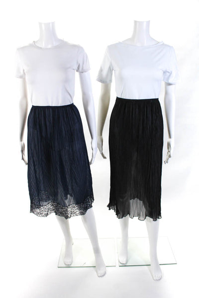 Leona Juliana Lingerie Womens Black Pleated Sheer A-Line Skirt Size M Lot 2