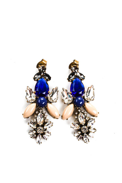 J. Crew Women's Tasseled Crystal Earrings Blue Lot 3