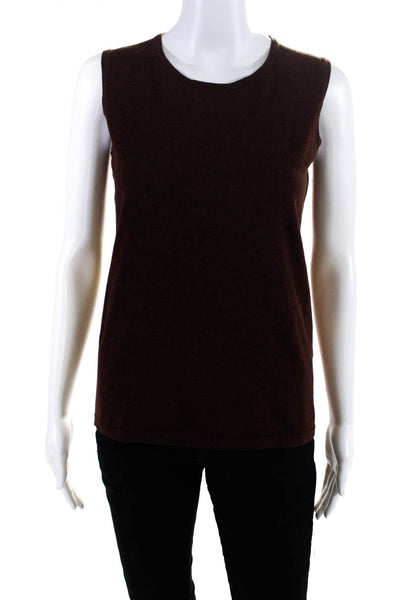 Edinburgh Knitwear Womens Knitted Winter Tank Top Shirt Brown Size S