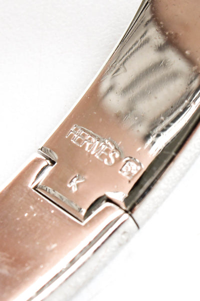 Hermes Womens Narrow Clic H Bracelet Lagoon Blue Palladium Plated   PM