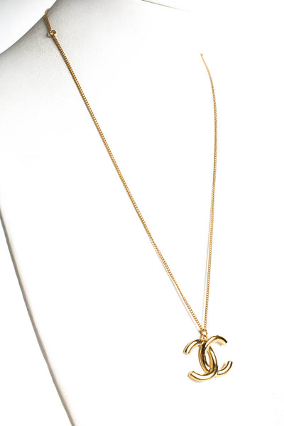 Chanel Womens Vintage CC Logo Pendant Necklace