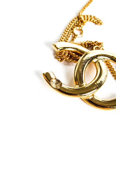 Chanel Womens Vintage CC Logo Pendant Necklace