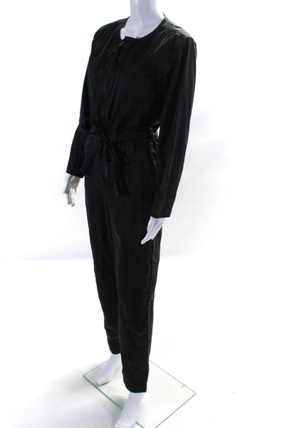 Alex Mill Womens Zipper Front Long Sleeve With Belt Jumpsuit Black Size XS