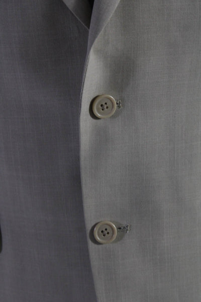 Stafford Mens Two Button Split Hem Blazer Pleated Pants Suit Beige Size 38R
