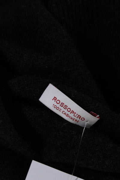 Rossopuro Womens Cashmere Button Up Short Sleeve Cardigan Sweater Black Size M