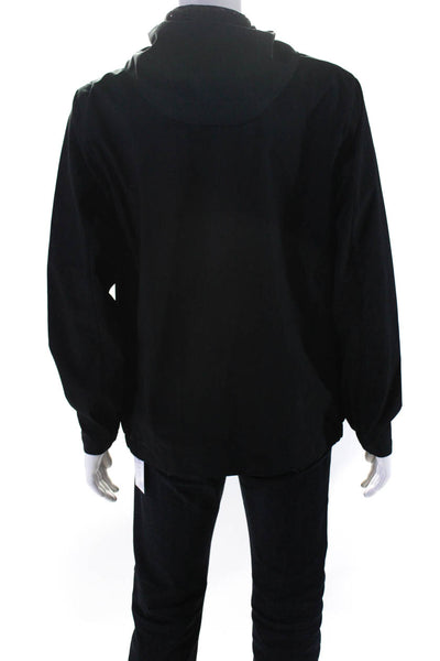 Hawke & Co Mens Hooded Zipped Long Sleeve Windbreaker Jacket Black Size L