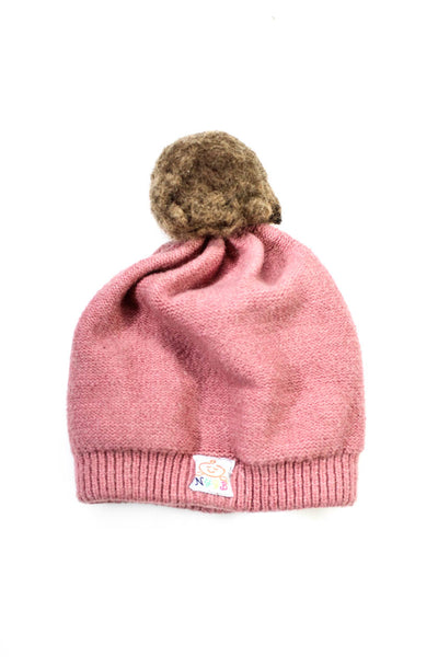 Designer Babies Pom Pom Knit Hat Pink Size 12-24M