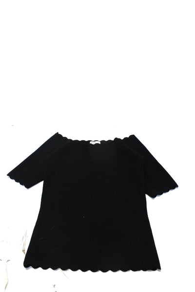 Garcia Minnie Rose Women's Bell Sleeve Knit Zipper Blouse Top Black Size S Lot 2