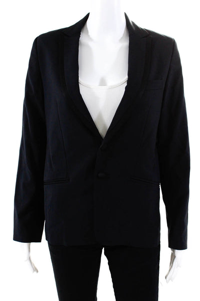 Dal Lago Club Womens Navy Wool Two Button Long Sleeve Blazer Size 44S