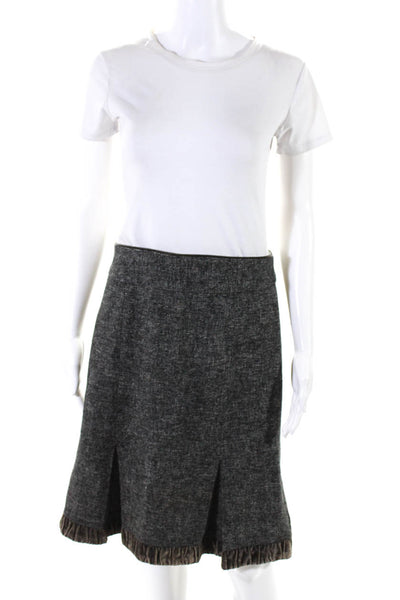 Nanette Lepore Women's Wool Blend Pleated Mini Skirt Gray Size 10