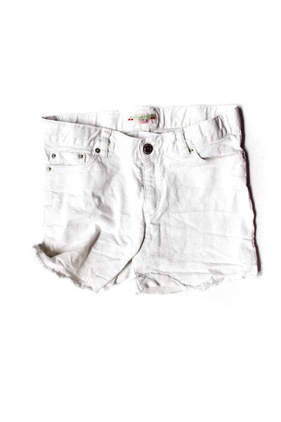 Bonpoint Girls Cotton Distressed Shorts White Size 12