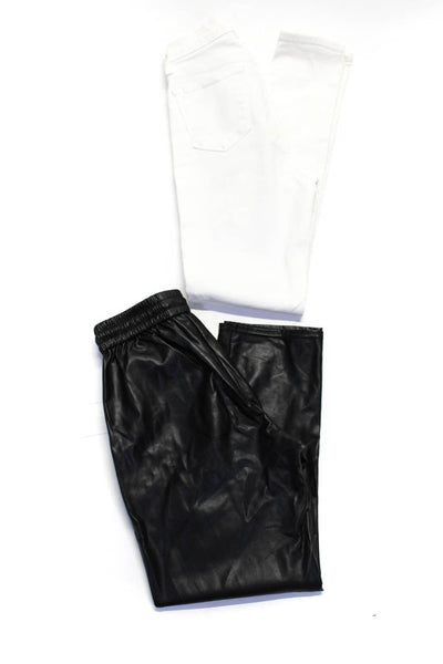 Wilfred Free J Brand Womens Drawstring Skinny Pants White Black Size 27 XS Lot 2