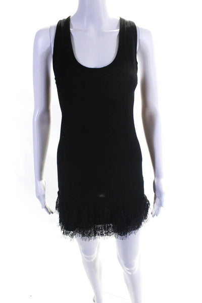 Young Fabulous & Broke Womens Lace Tiered Belted Dress Black Size Extra Small