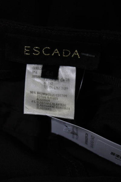 Escada Womens Brown Cotton High Rise Boot Cut Dress Pants Size 44
