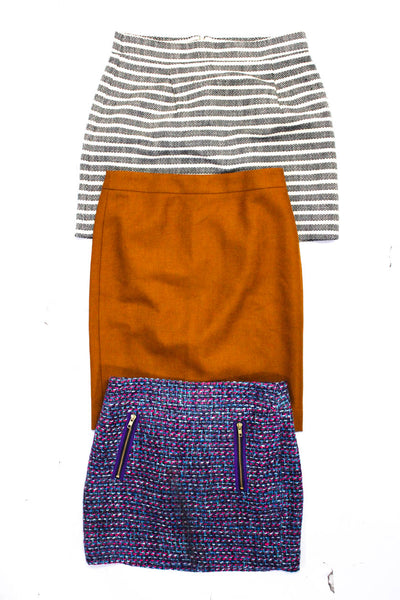 J Crew Womens Woven Stripe Tweed Twill Pencil Skirt Size 0 2P 4 Lot 3