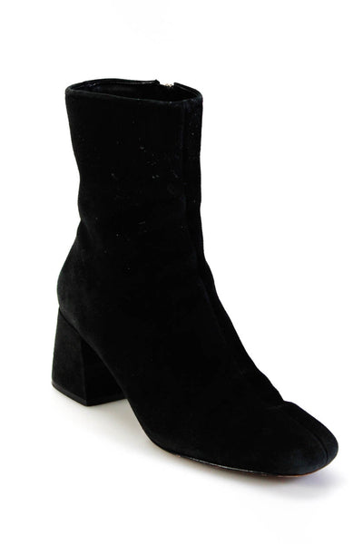 Porte & Paire Womens Zipped Round-Toe Ankle Boots Black Size EUR35.5