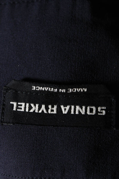 Sonia Rykiel Womens High Rise Dress Pants Navy Blue Wool Size EUR 38