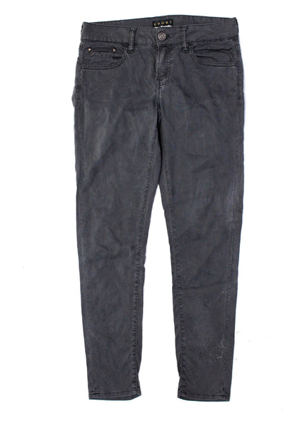 Sport The Kooples Womens 5-Pocket Buttoned Skinny Pants Gray Size EUR25