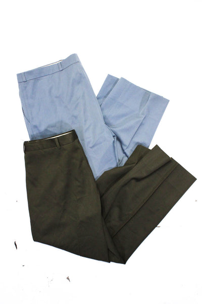 Mario Zegna Metropolitan Mens Pleated Front Pants Blue Brown Size 33 50 Lot 2