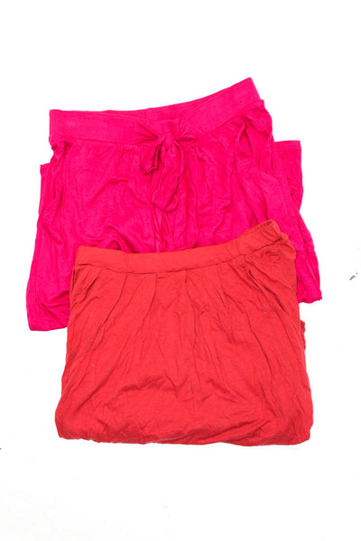 Ella Moss Three Dots Jersey Mini Pencil Skirt Red Pink Size XS Small Lot 2