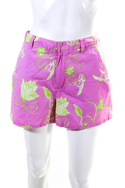 Tibi Womes Cotton Floral Print Hook & Reel Shorts Pink Size 4