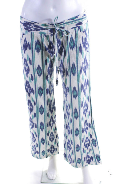 Georgie Womens Cotton Abstract Print Drawstring Pants Multicolor Size 0