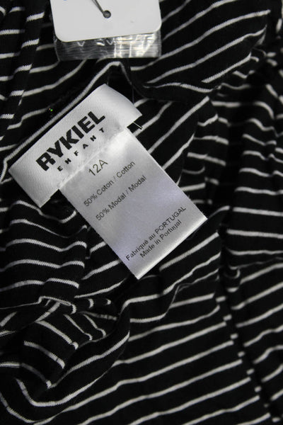 Rykiel Enfant Girls Headband Black Striped Long Sleeve Top Size 12 10 2 Lot 3