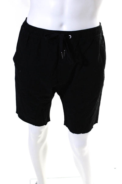 ZANEROBE Mens Drawstring Waistband With Pockets Casual Shorts Black Size 36