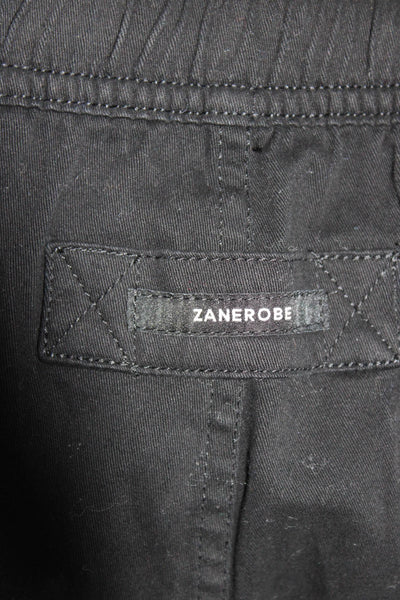 ZANEROBE Mens Drawstring Waistband With Pockets Casual Shorts Black Size 36