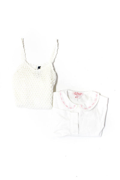 Lili Gaufrette Best & Co Girls Cotton Tank Button Up Shirt White Size 12 8 Lot 2