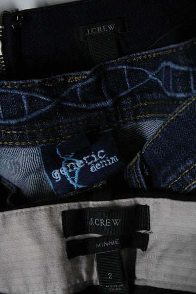 J Crew Genetic Denim Women's Pull On Pants Jeans Blue Black Size 2 27 Lot 3
