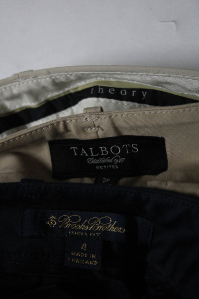 Talbots Theory Women's Pleated Casual Pants Beige Blue Size 2 2P 4 Lot 3
