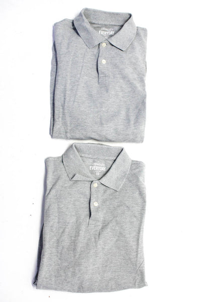 Crewcuts Everyday Boys Cotton Long Sleeve Polo Shirts Gray Size 16 Lot 2