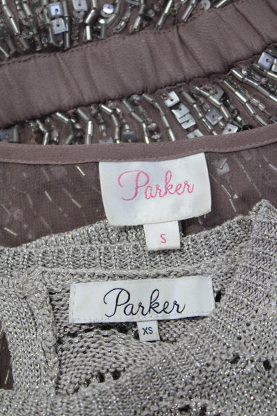 Parker Womens Blouse Tops Sweater Mauve Pink Size XS S Lot 2
