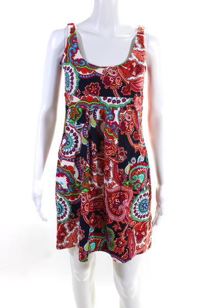 Jude Connally Womens Abstract Print Wide Strap Sundress Multicolor Size S