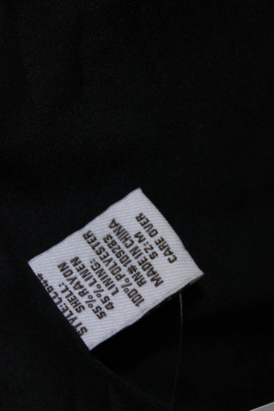Vintage Havana Womens Linen Single Button Blazer Jacket Black Size Small