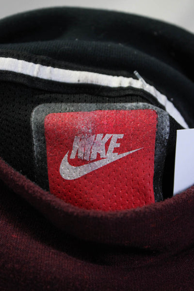 Nike Mens Pullover Oversized Tube Neck Sweatshirt Red Cotton Size Large