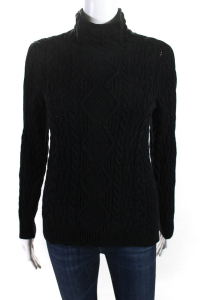 LRL Lauren Jeans Womens Turtleneck Sweater Black Cotton Size Extra Small