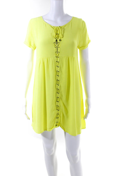 Ba&sh Women's Empire Waist Mini Dress Yellow Size 1