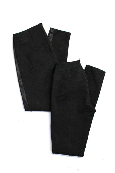 J Crew Womens Low-Rise Leather Trim Zip Back Pants Black Size 4 4T Lot 2