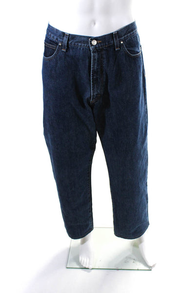 Ferre Jeans Mens Cotton Straight Leg 5-Pocket Medium Wash Jeans Blue Size EUR42